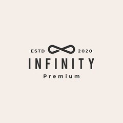 mobius infinity hipster vintage logo vector icon illustration
