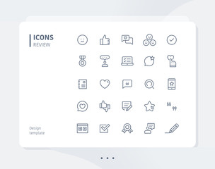 Review line icon set design template. flat design style minimal vector illustration.