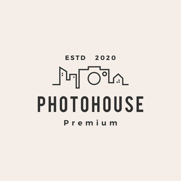 photo house hipster vintage logo vector icon illustration
