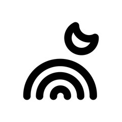 Rainbow Line Icon - Vector Illustration