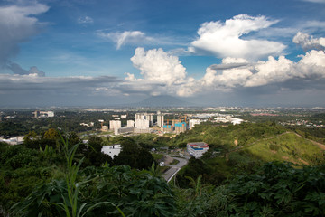 Aerial View of Clark, Angeles City, and Mt. Arayat on a Summer Afternoon - Pampanga, Luzon, Philippines