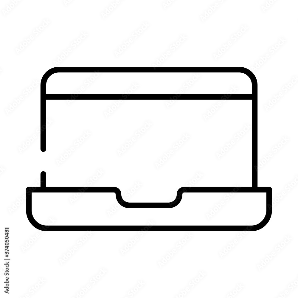 Poster laptop computer device line style icon