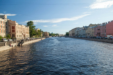 Fototapeta na wymiar Fontanka River cityscape