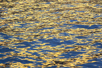 Wavy water texture background with reflected sunlight