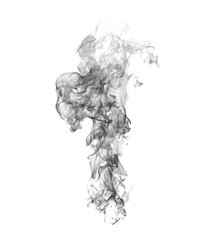 Black smoke on a white background