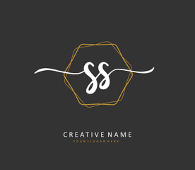 S SS Initial letter handwriting and signature logo. A concept handwriting initial logo with template element.