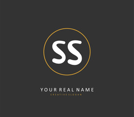 S SS Initial letter handwriting and signature logo. A concept handwriting initial logo with template element.