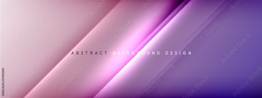 Poster motion concept neon shiny lines on liquid color gradients abstract backgrounds. dynamic shadows and 