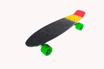 kids skateboard multicolored on white background isolate
