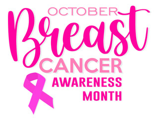 October breast cancer awareness month white background vectorized