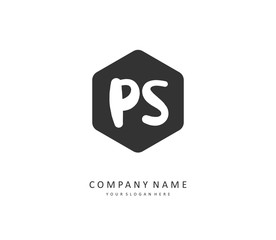 P S PS Initial letter handwriting and signature logo. A concept handwriting initial logo with template element.