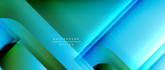 Vector geometric abstract background with lines and modern forms. Fluid gradient with abstract round shapes and shadow and light effects