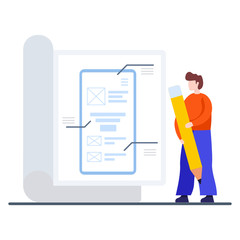 
Editable flat illustration of prototype tools 
