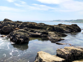 犬吠埼の海岸 砂岩泥岩互層 波打ち際