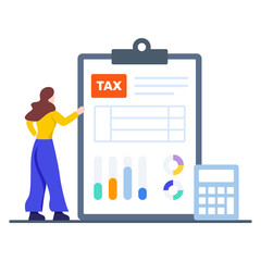 
A flat design of income tax calculation in editable style 
