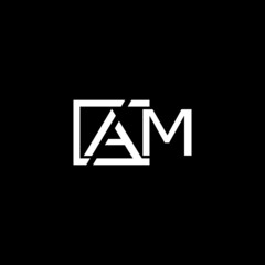 AM Letter logo isolated on dark background