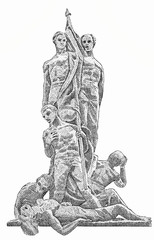 Sette Giugno Monument. Portrait from Malta Banknotes.