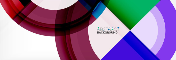 Round shapes, triangles and circles. Modern abstract background