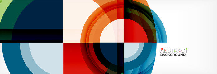 Obraz premium Round shapes, triangles and circles. Modern abstract background