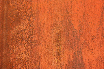  Rusty corrosion and oxidized background. Worn metallic iron panel. Abandoned design wall....