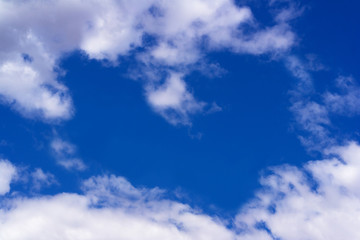 Cloud in the form of heart against the blue sky