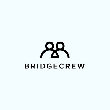 abstract bridge logo. crew icon