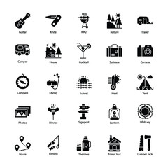 Holidays and Camping  Icons 