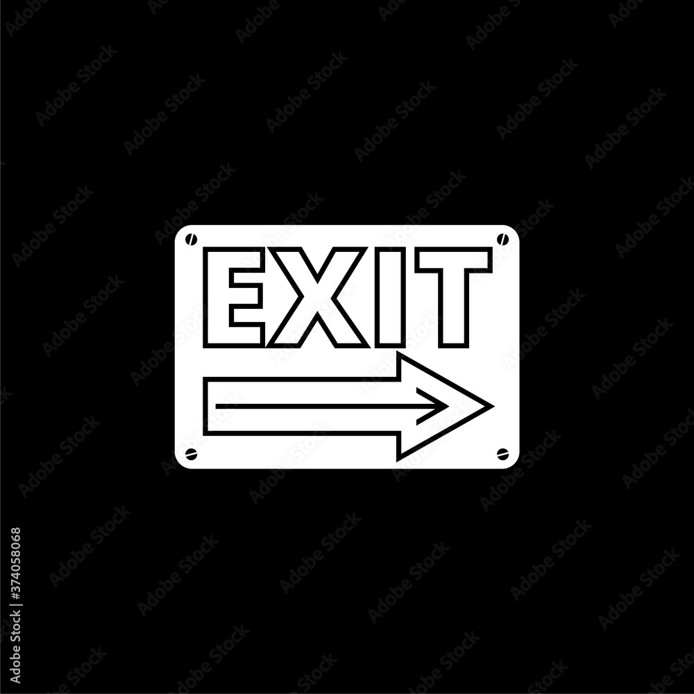 Poster exit icon isolated on dark background