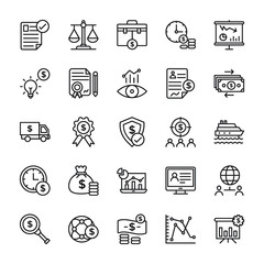 Stock Investment Line Icons 