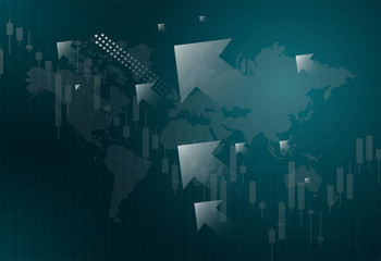 Financial stock market graph on stock market investment trading.