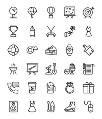 Pastime Activities Line Icon Pack