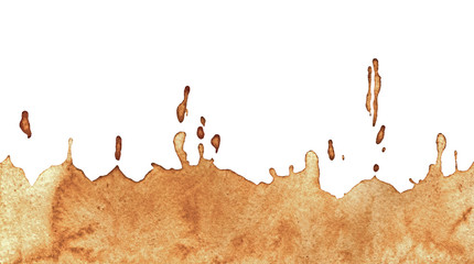 Coffee or tea spots. Coffee time. Illustration for cafe menu. Dirty cup splash three rings stain or coffee stamp
