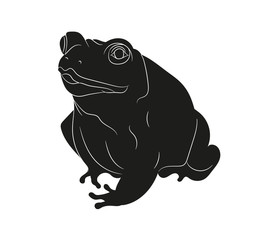 frog vector illustration, silhouette drawing, vector