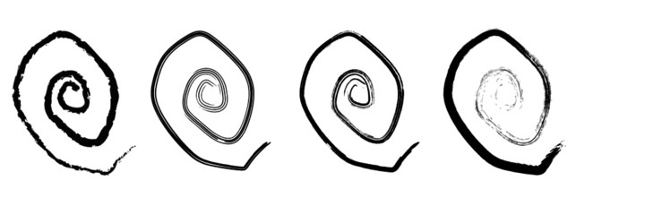 vector illustration of a set of abstract spiral 