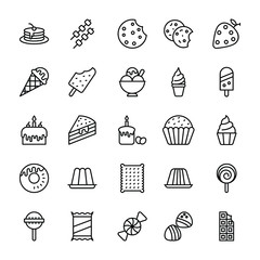 Fast Food Line Icons Set 
