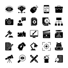 Content Design Production Glyph Icons 