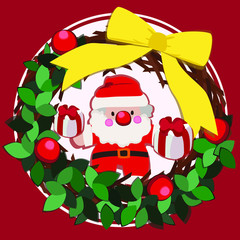 Mistletoe in Christmas with Santa