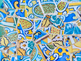 The monumental zone of Park Guell in Barcelona, Spain