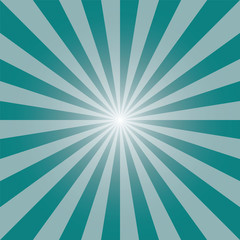 Blue sunburst backdrop. Teal blue rectangular grunge background. Vector illustration. Background design for various purposes.