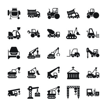Heavy Equipment Solid Icons 