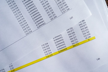 accountant data spreadsheet with calculator. business accounter analysis economic work concepts.