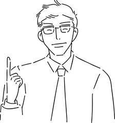 指差しをしている男性のベクターイラスト