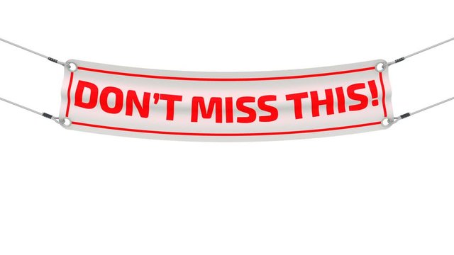 Don't miss this! Advertising banner. White advertising banner with red text DON'T MISS THIS! Footage video