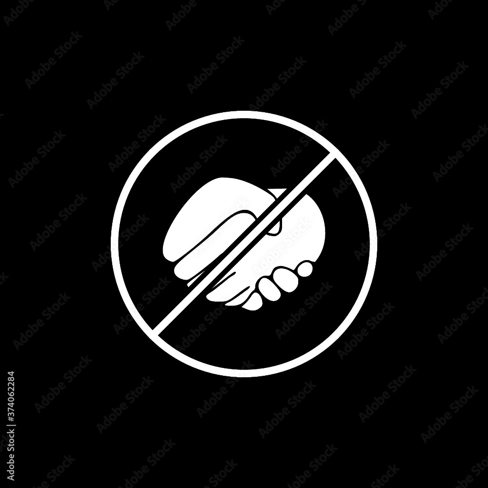 Canvas Prints No handshake icon isolated on dark background