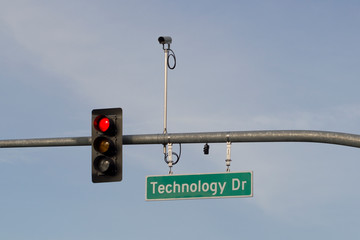 Technology Drive road sign in San Jose, California.