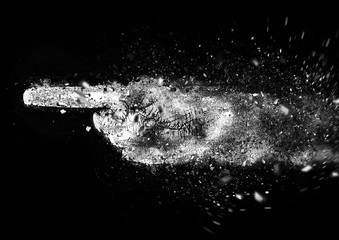 人間の指型ロケットの発射
