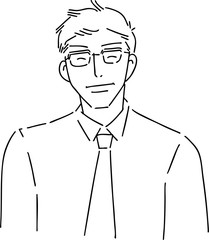 にっこり微笑むスーツ姿の男性