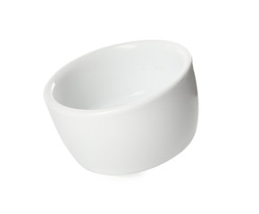 Clean empty ceramic bowl isolated on white