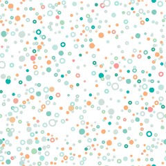 Seamless abstract pattern with shabby spots and bubbles of different pastel blue and green colors.