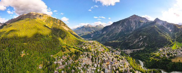 Vista dal Drone di Courmayeur